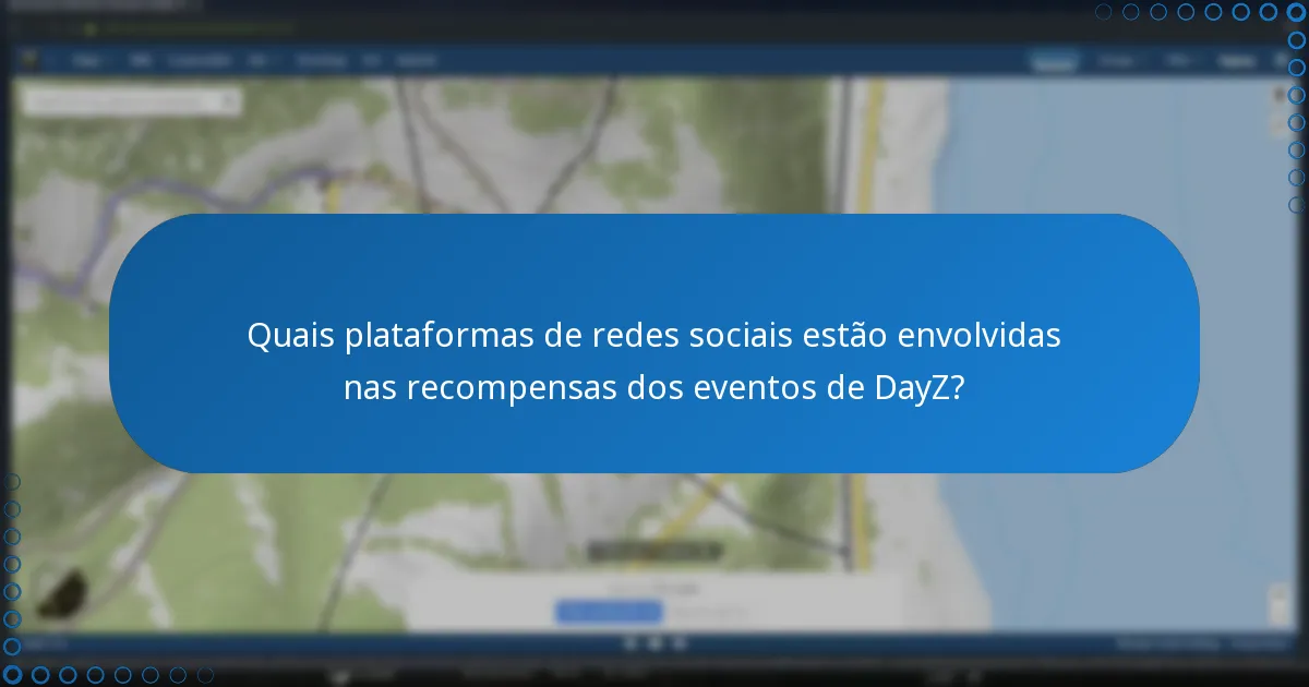 Quais plataformas de redes sociais estão envolvidas nas recompensas dos eventos de DayZ?